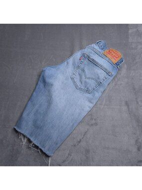 Levis 511 Mens Cutoff Denim Shorts 31 Light Wash Frayed Hem Vintage Style Jorts